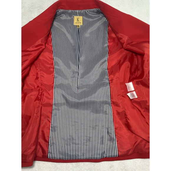 Kasper Red Blazer Women's Size 8 Button Front Lined Career Jacket - Picture 12 of 13